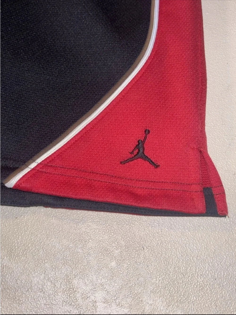 Nike Air Jordan Y2K Vintage Heavy Baggy Shorts Black Red White Piping SZ.XL